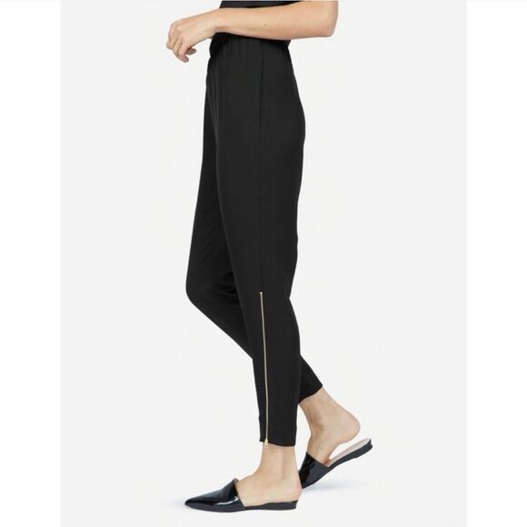 Everlane The Japanese GoWeave Zip Track Pant Black Pull On High Rise Minimalist - Picture 3 of 16